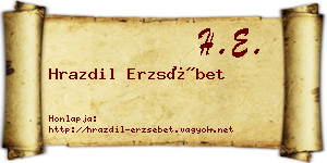 Hrazdil Erzsébet névjegykártya